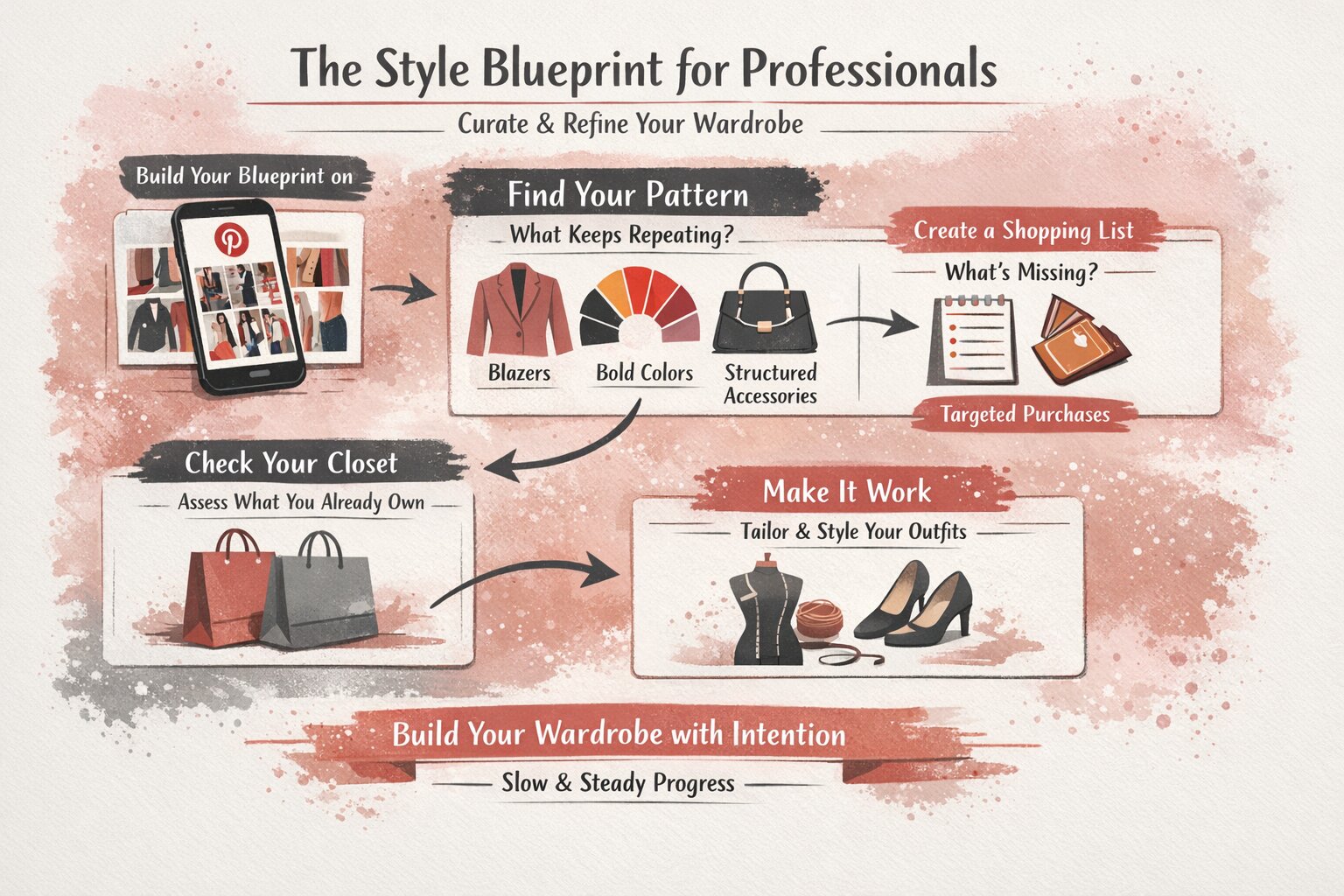 Jordan Stolch MiKADO Personal Styling style blueprint for professionals showing how to curate wardrobe, identify patterns, and shop with intention
