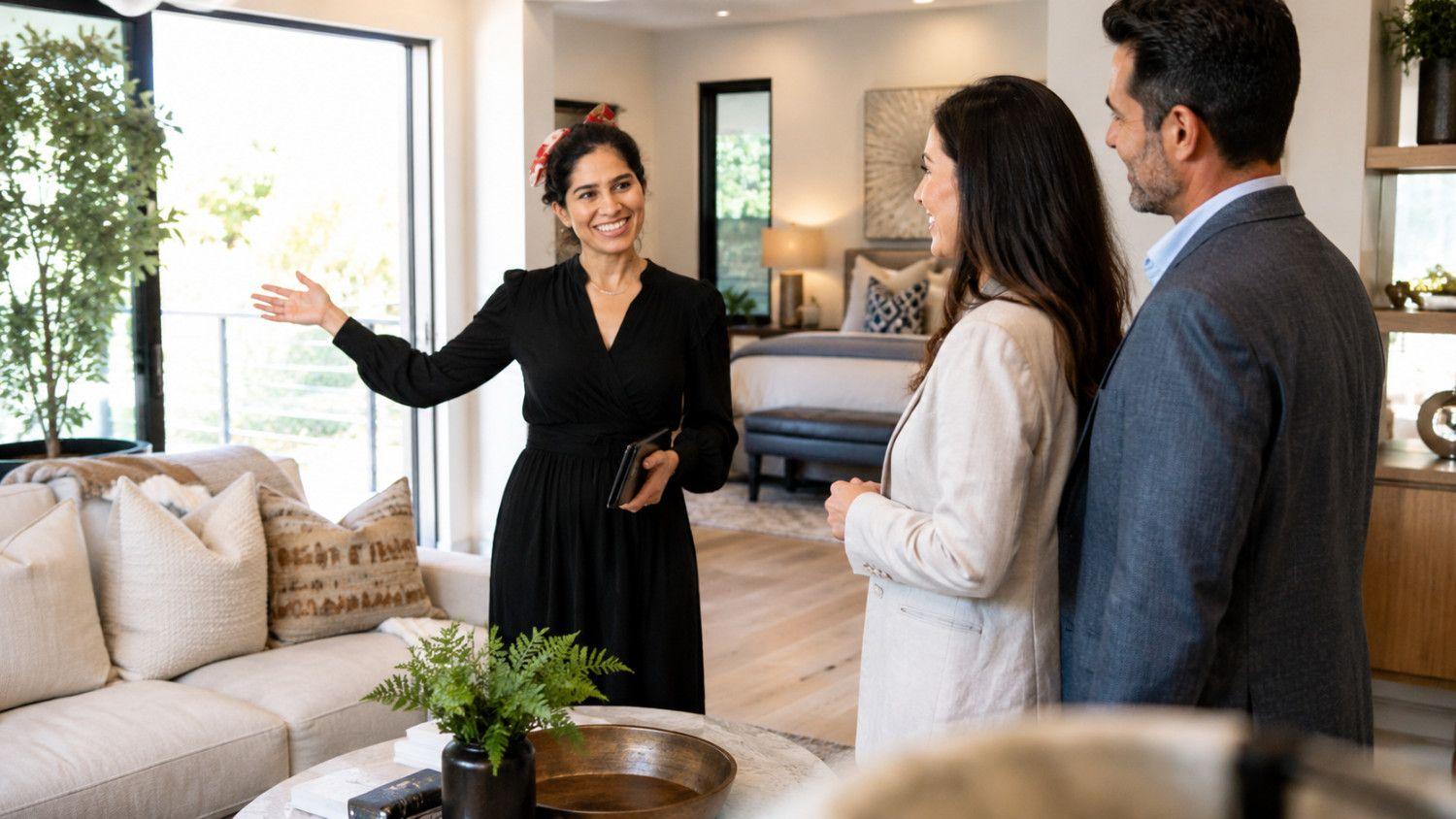 Nisha Franklin showing a luxury short-term rental to investors
