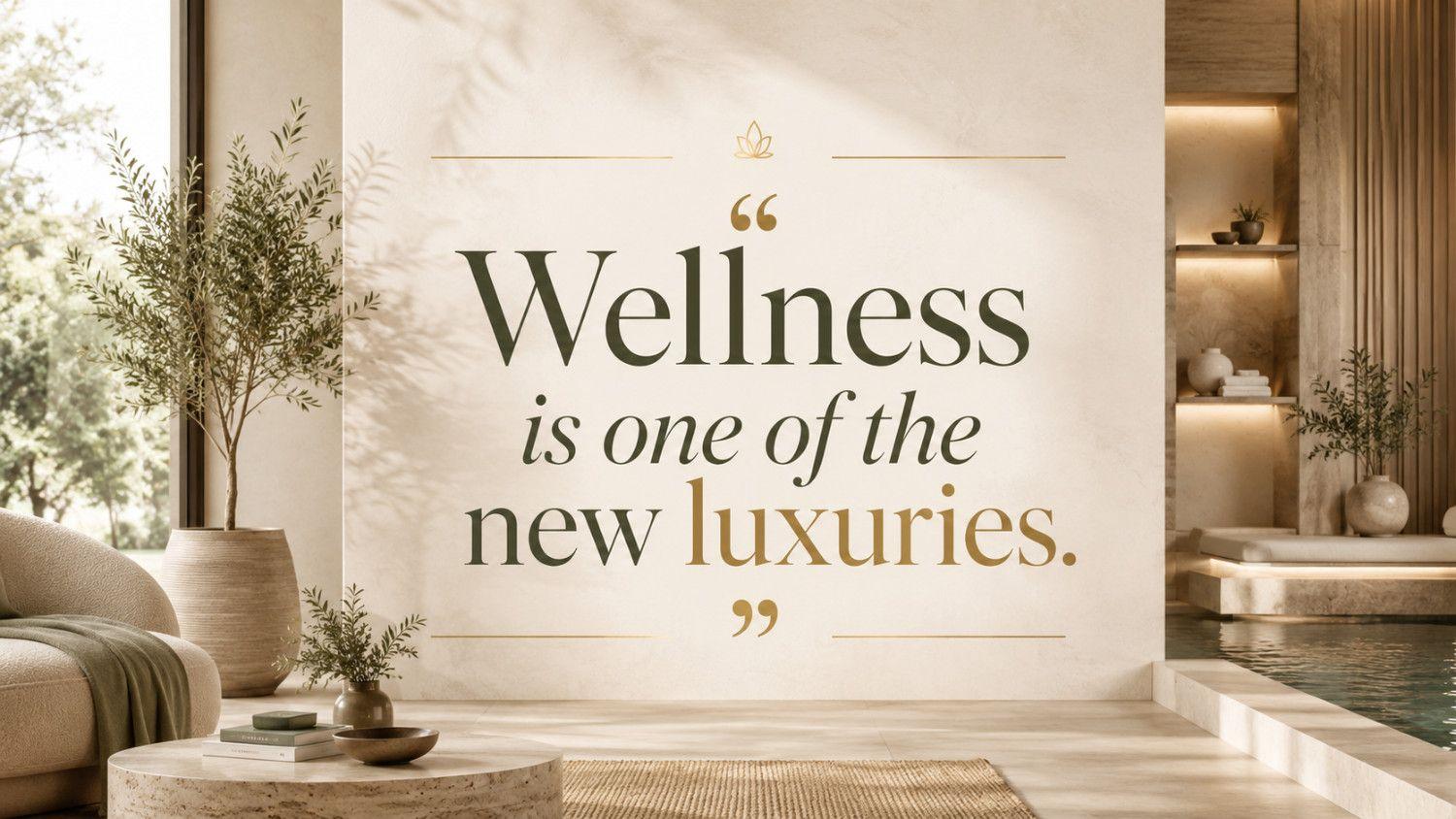 wellness is one of the new luxuries