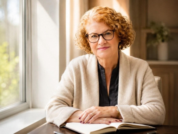 Dana Theus sitting calmly by a window reflecting on inner power